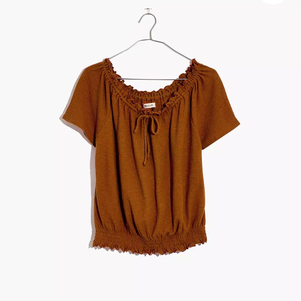 Madewell Texture & Thread Drawstring Top